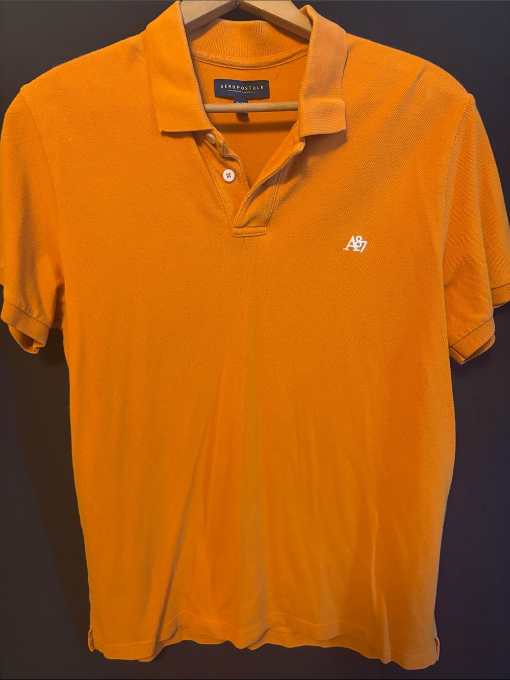 Aeropostale Men’s Orange Polo with Embroidered Logo